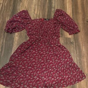 Floral Burgundy Dress